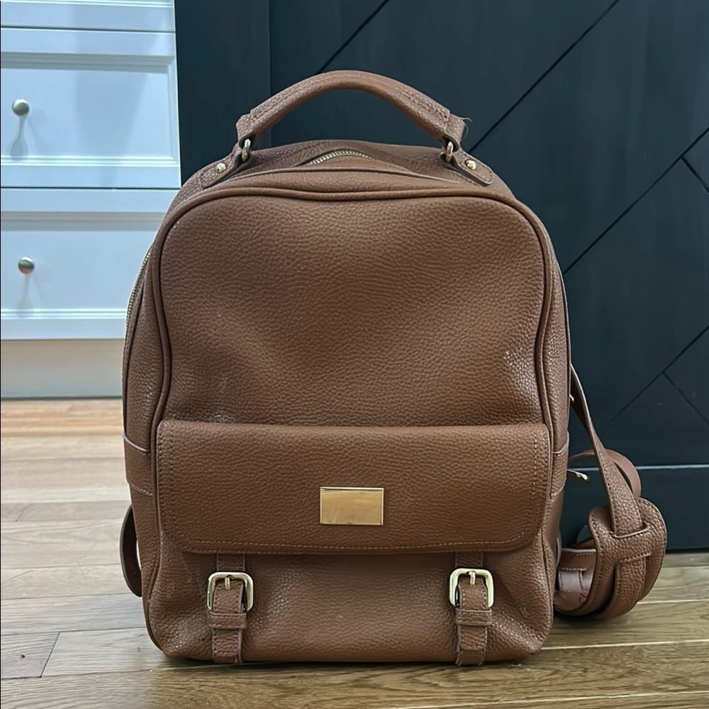 Brown Genuine Leather Backpack